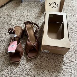 Brand new in box brown sandal heels